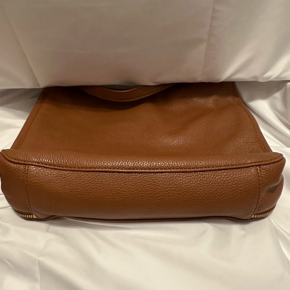 Michael Kors Camel Brown Leather Shoulder Hobo Bag